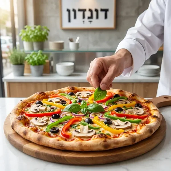 פיצה צמחונית עשירה